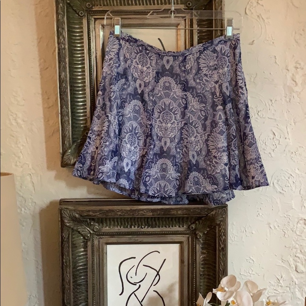 Show Me Your MuMu Purple Paisley Flared Mini Skirt